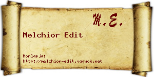 Melchior Edit névjegykártya